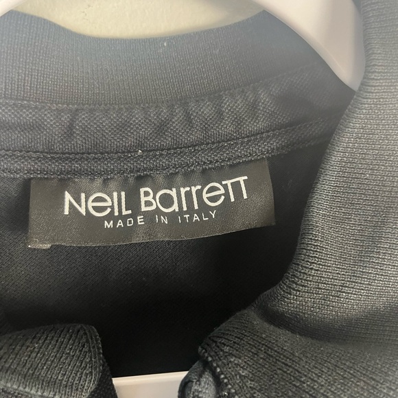 Neil Barrett Lightning Bolt Print Polo Shirt size small slim fit - Picture 6 of 9